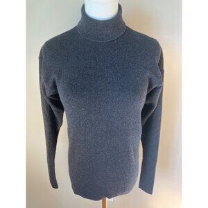 Jenny 100% Wool Made in Italy Long Sleeve Dark Grey Turtleneck Sweater Size 10